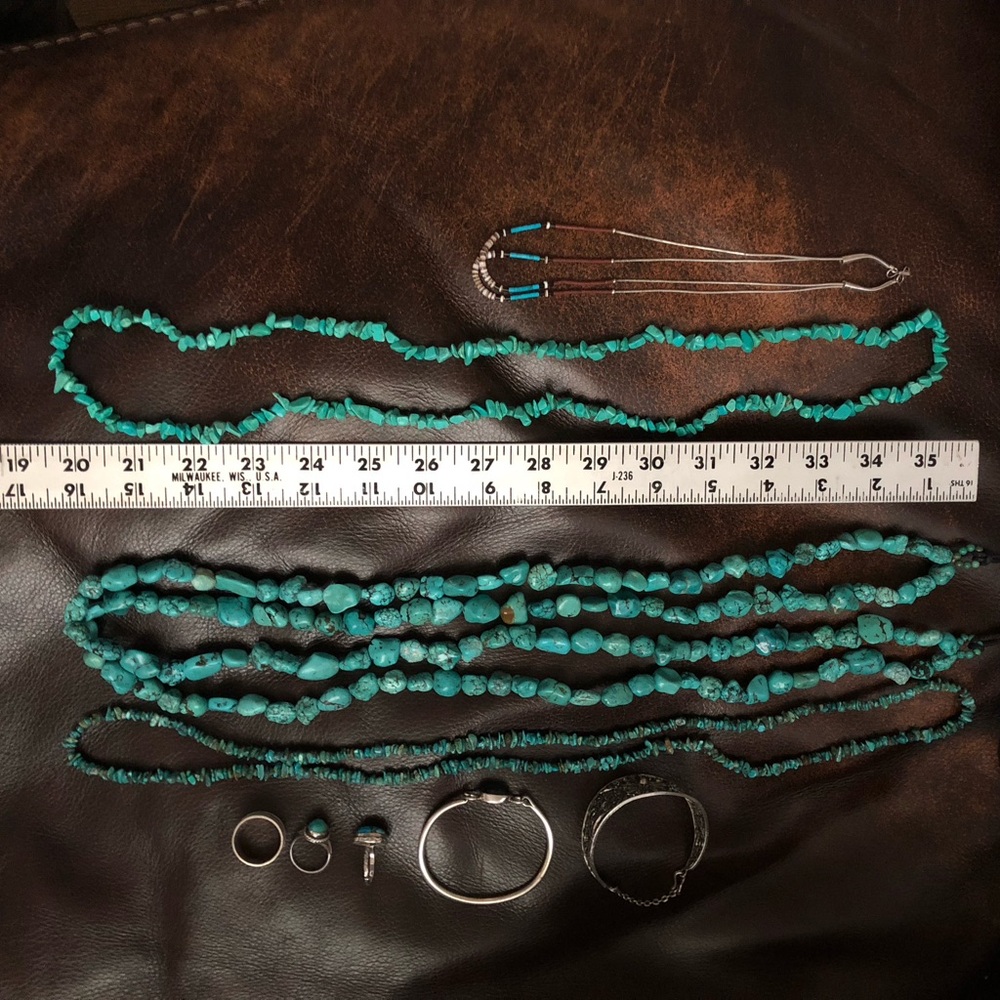 Southwest silver turquoise jewelry lot